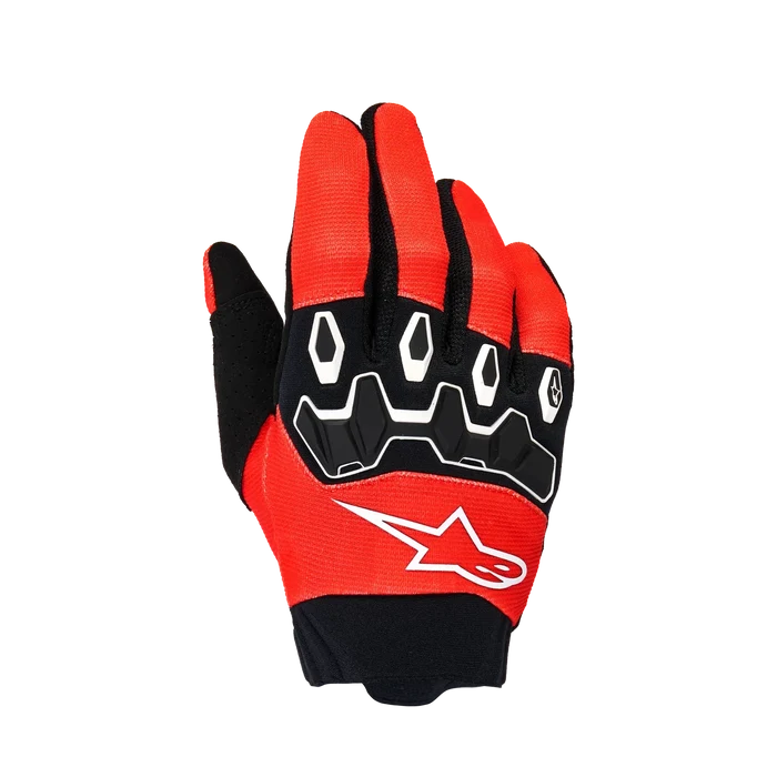 Youth & Kids Full Bore V2 Gloves - Bright Red Black