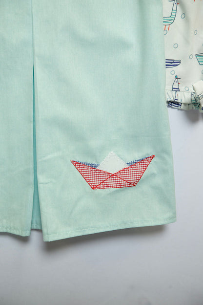 Zoe Top in Aqua Chambray, SIZE 6