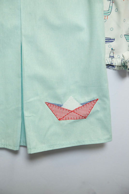 Zoe Top in Aqua Chambray, SIZE 6